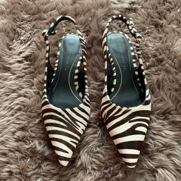 zebra kitten heels